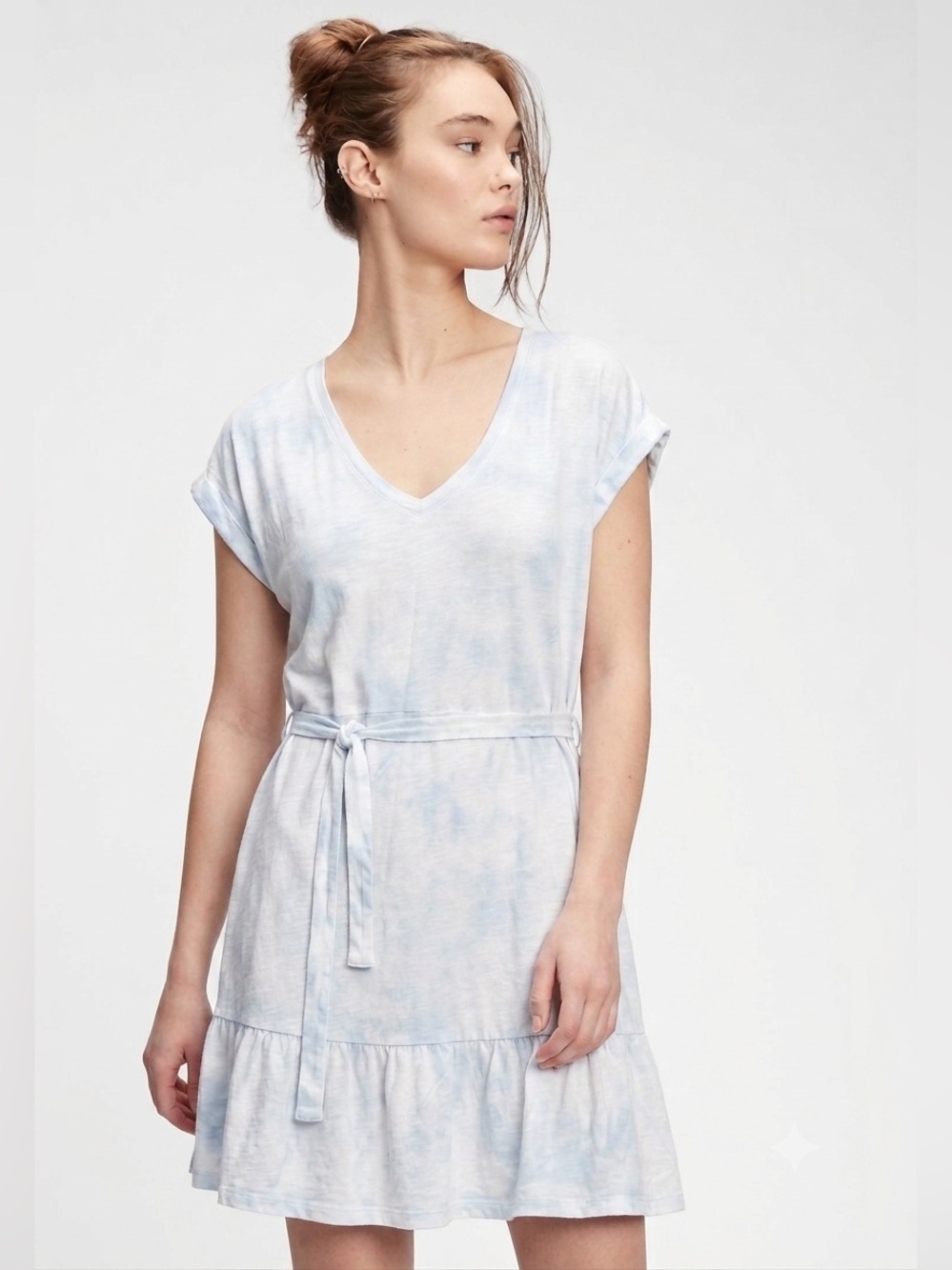 NWT GAP V-Neck Tiered Dress Tie-Dye , size Large